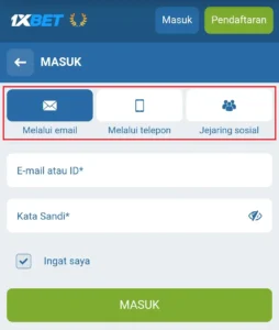 Memasukkan Kredensial Login Anda